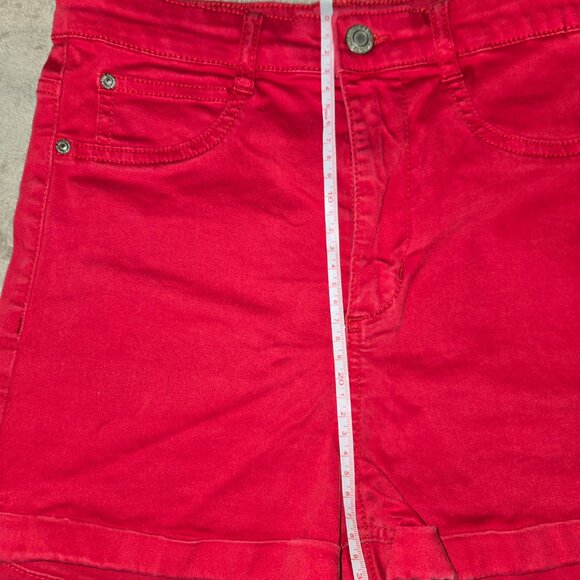 Pull & Bear Red Denim High-Waisted women's Shorts - Size 26 - Picture 8 of 8